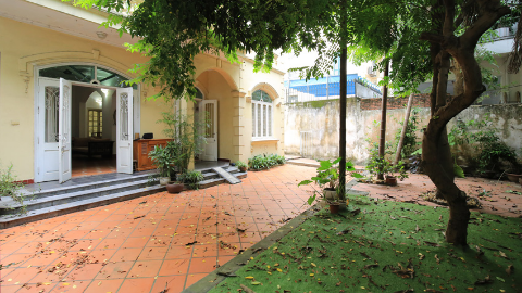 Garden & front yard 04 bedroom house for rent in To Ngoc Van, Tay Ho