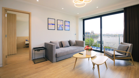 Lakeview and Balcony 02 bedroom apartment for rent in Truc Bach