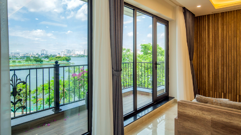 Lakeview and balcony 03 bedroom apartment for rent in Tay Ho