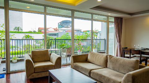 Big balcony and large size 03 bedroom apartment for rent in Tay Ho