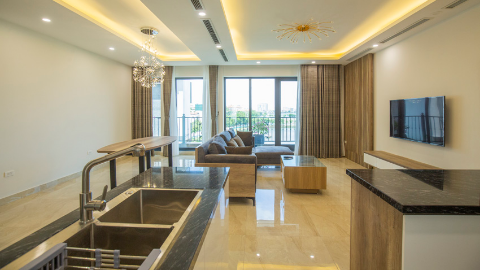 Lake view fabulous 3 bedroom apartment in To Ngoc Van for rent
