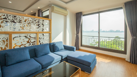 Lakeview and balcony 02 bedroom apartment for rent in yen phu, Tay Ho