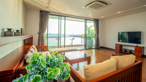 Big balcony with lakeview 04 bedroom apartment for rent in Tay Ho