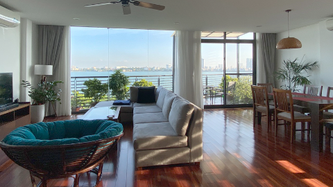 Amazing lakeview and Big balcony 03 bedroom apartment for rent in Tay Ho, Westlake