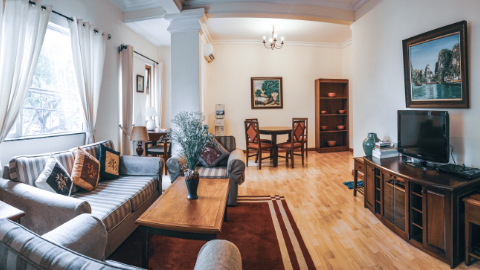 French-style 2 bedroom apartment in Han Thuyen, Hoan Kiem for rent