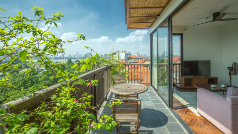 Great Zen-style 2 bedroom apartment in Xom Chua, Tay Ho for rent