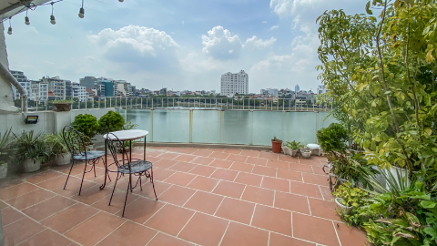 Paronamic lake view terrace 1 bedroom apartment in Tay Ho for rent