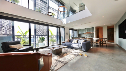 Modern concept with duplex style 02 bedroom apartment for rent in Hoan Kiem
