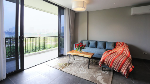 Lakeview with nice balcony 02 bedroom apartment for rent in Tay Ho West lake