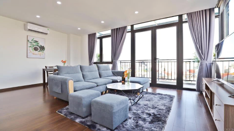 High floor with balcony 02 bedroom apartment for rent in Trinh Cong Song Tay Ho
