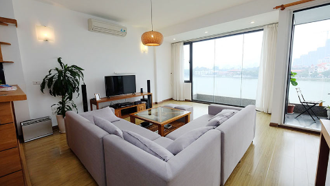 Lakeview with balcony 02 bedroom apartment for rent in tay ho west lake