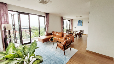 Modern design with balcony 02 bedroom apartment for rent in Tu Hoa, Tay Ho
