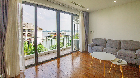 Lakeview with balcony 02 bedroom apartment for rent in Tay Ho West lake