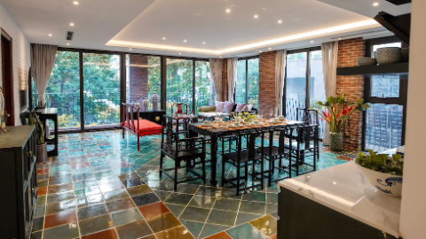 Modern style with unique design 04 bedroom apartment for rent in Tay Ho West lake