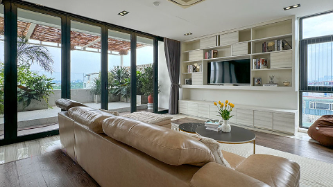 Big terrace with modern design 03 bedroom apartment for rent in Tay Ho West lake