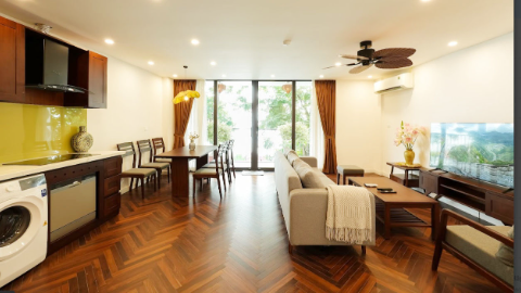 Indochina style with modern design 03 bedroom apartment for rent in Yen Phu Tay Ho