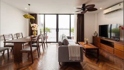 Indochina style with lakeview 02 bedroom apartment for rent in Yen Phu Tay Ho