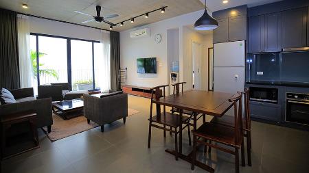 Vintage 02 bedroom apartment for rent Tay Ho, nice balcony and green