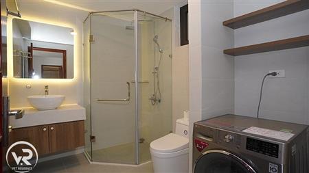 Guest bathroom with glass shower