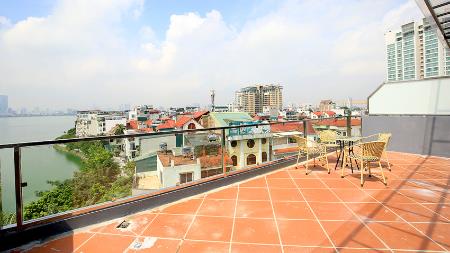 Fabulous lake view terrace balcony 2 bedroom apartment Tay Ho