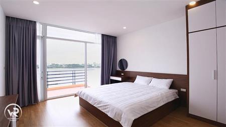 Master bedroom has lake view