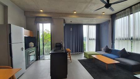 Lake view 02 bedrooms apartment for rent in Ho Ba Mau, minimalist style