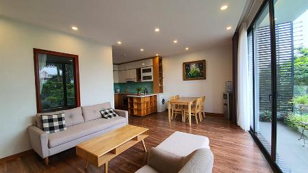 Lake view 02 bedroom apartment for rent in Truc Bach, balcony